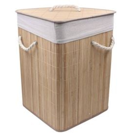 Cesto de Canto para Roupas Dobrável Havan Casa 40 Litros - Bambu