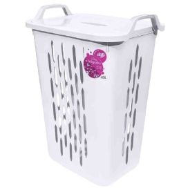 Cesto De Roupas Belgrado Com Tampa Dup 45 Litros - Branco Fantasma