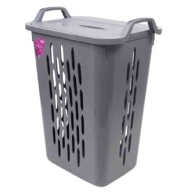 Cesto De Roupas Belgrado Com Tampa Dup 45 Litros - Cinza Escuro