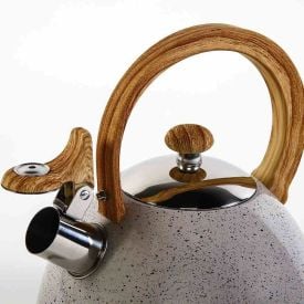 Chaleira Com Apito A&ccedil;o Inox Baunilha Havan Casa 2,5 Litros - Espelhada
