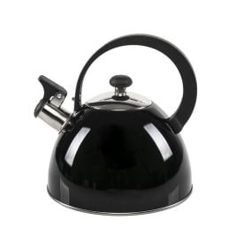 Chaleira Com Apito A&ccedil;o Inox Havan Casa 2,5 Litros - Preto Espelhado