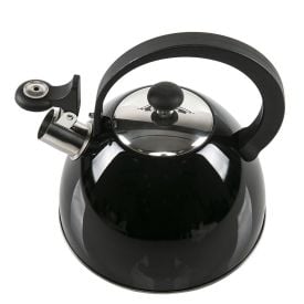 Chaleira Com Apito A&ccedil;o Inox Havan Casa 2,5 Litros - Preto Espelhado