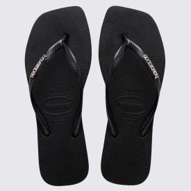 Chinelo Havaianas Feminino Slim Square Logo Metallic