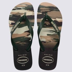 Chinelo Havaianas Masculino Top Camu Preto/Verde Olive