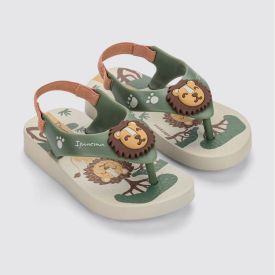 Chinelo Ipanema Bebê Sporty Bege/Verde/Marrom