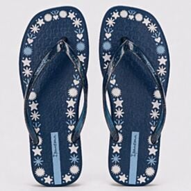 Chinelo Ipanema Feminino Edge Glitter Ad Azul/Glitter/Branco