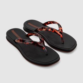 Chinelo Ipanema Feminino Glow Trendy Preto/Tartaruga/Marrom