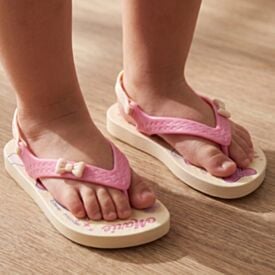 Chinelo Ipanema Infantil Disney Happy Bege/Rosa