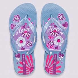 Chinelo Ipanema Infantil Temas Azul/Lilas/Perol