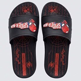 Chinelo Ipanema Masculino Marvel Spider Slide Preto/Preto/Vermelho