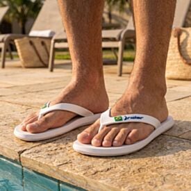 Chinelo Rider Masculino Brasil Branco/Branco/Azul