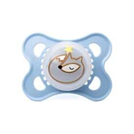 Chupeta com Bico de Silicone Noite Mam 0 a 6 Meses - Azul