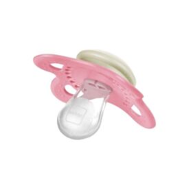 Chupeta com Bico de Silicone Noite Mam 0 a 6 Meses - Rosa
