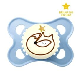 Chupeta com Bico de Silicone Noite Mam 0 a 6 Meses - Azul