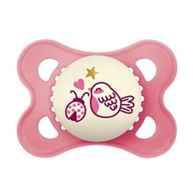Chupeta com Bico de Silicone Noite Mam 0 a 6 Meses - Rosa