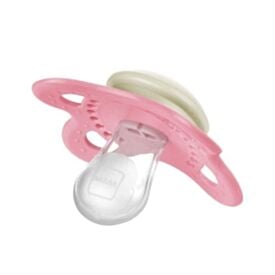 Chupeta com Bico de Silicone Noite Mam 0 a 6 Meses - Rosa