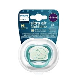 Chupeta Ultra Air Noturna Decorada 6 a 18 Meses Philips Avent - Verde