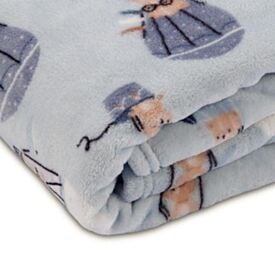Cobertor para Bebê Flannel 100% Poliéster Camesa - Urso Azul