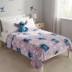 Cobertor Infantil Casal Licenciado Disney - Stitch e Angel Cora&ccedil;&atilde;o