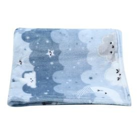 Cobertor para Bebê Flannel Baby Camesa - Azul Céu