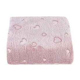 Cobertor Solteiro Lumini Microfibra 3D Havan Casa - Coração Rose