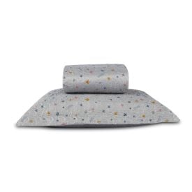 Kit Colcha Solteiro Dupla Face Matelado Havan Kids 2 pçs - Aster Star Cinza