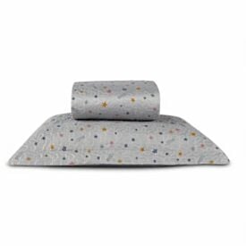Kit Colcha Solteiro Dupla Face Matelado Havan Kids 2 pçs - Aster Star Cinza