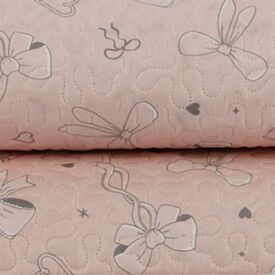 Kit Colcha Solteiro Dupla Face Matelado Havan Kids 2 pçs - Laços Rosa