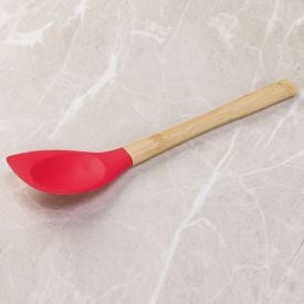 Colher Espátula de Silicone com Cabo de Bambu Havan Casa - Vermelho