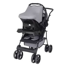 Kit Carrinho de Bebê Solare e Bebê Conforto Tutti Baby - Cinza Mescla
