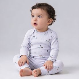 Conjunto Bebê Menino Body Manga Longa e Calça Yoyo Baby Estampado