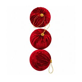 Conjunto de Bolas Natalinas em Veludo 10Cm Tuut - 03 Unidades