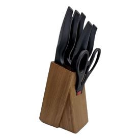 Conjunto de Facas com Suporte Cepo Cross Brinox - 7 Pe&ccedil;as