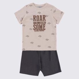 Conjunto Infantil Menino 1 a 3 Anos Yoyo Kids Baunilha/Grafite