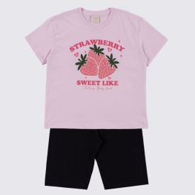 Conjunto Juvenil Menina 12 a 16 Anos Marmelada Confete/Preto