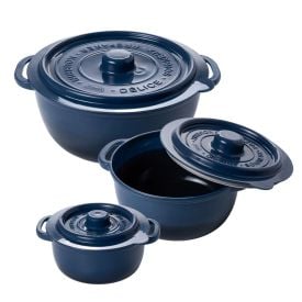Conjunto Pote Supreme Redondo 3 Peças Plasútil - Azul