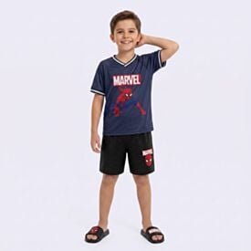 Conjunto Spider Infantil Menino 4 a 10 Anos Marvel Marinho