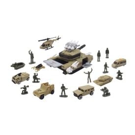 Conjunto Tanque Transporte Militar 19 Peças Havan Toys - ST85135
