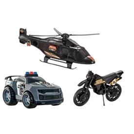 Conjunto Triplo Carro, Moto e Helicóptero Bs Toys - 472
