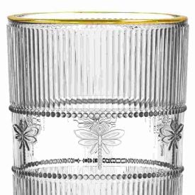 Copo Alto Libélula Filete Dourado L’Hermitage 350Ml - Transparente