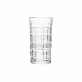 Copo Alto Square Com Filete Dourado 360 Ml - Transparente