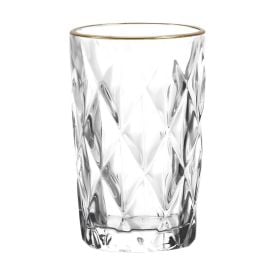 Copo de Vidro com Filete Dourado Havan Casa 370Ml - Vidro Transparente