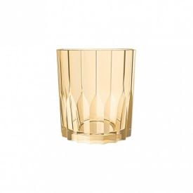 Copo de Vidro Baixo Rocks Zaira Gold 340Ml - Allmix
