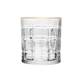 Copo De Whisky Com Filete Dourado Square Lyor - 330ml