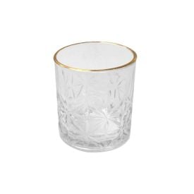 Copo de Whisky Flower Havan Casa 330Ml - Filete Dourado