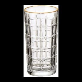 Copo Long De Vidro Com Filete Dourado Hauskraft - 380ml