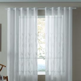 Cortina Para Quarto E Sala 3,00X1,70 M Duplex Firenze Bordada Havan Casa - Branco