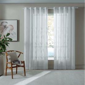 Cortina Para Quarto E Sala 3,00X2,30 M Duplex Firenze Bordada Havan Casa - Branco