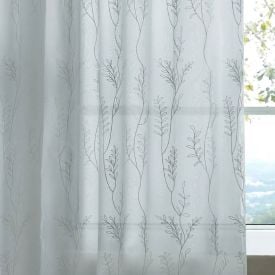 Cortina Para Quarto E Sala 4,20X2,50 M Bordada Duplex Firenze Havan Casa - Branco Folhas