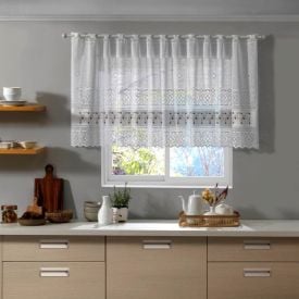 Cortina para Cozinha 2,00Mx80 cm Valência em Renda Havan Casa - Coffee